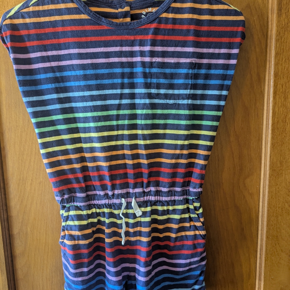 Primary Rainbow Stripe Romper